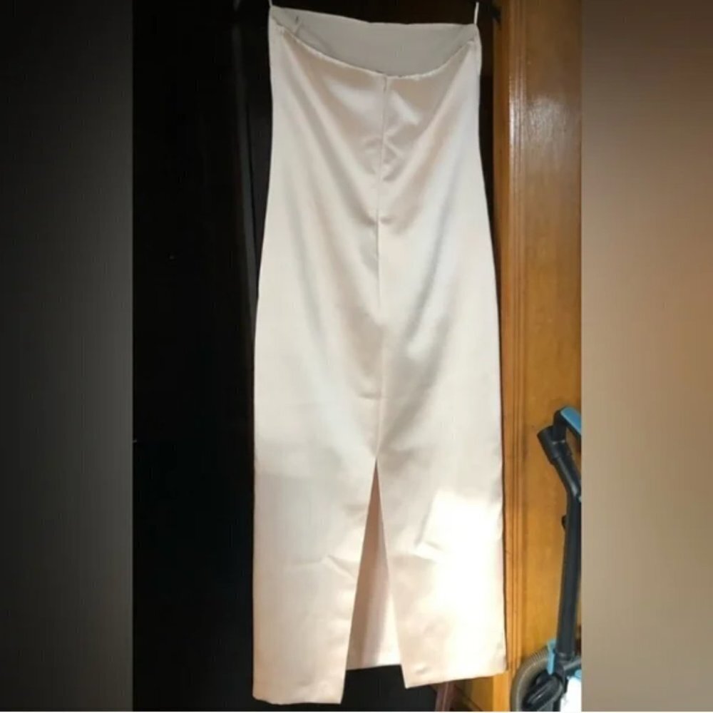 NWT Zara Satin Effect Strapless Midi Maxi Long Corset Dress | Vanilla | … - Picture 9 of 9